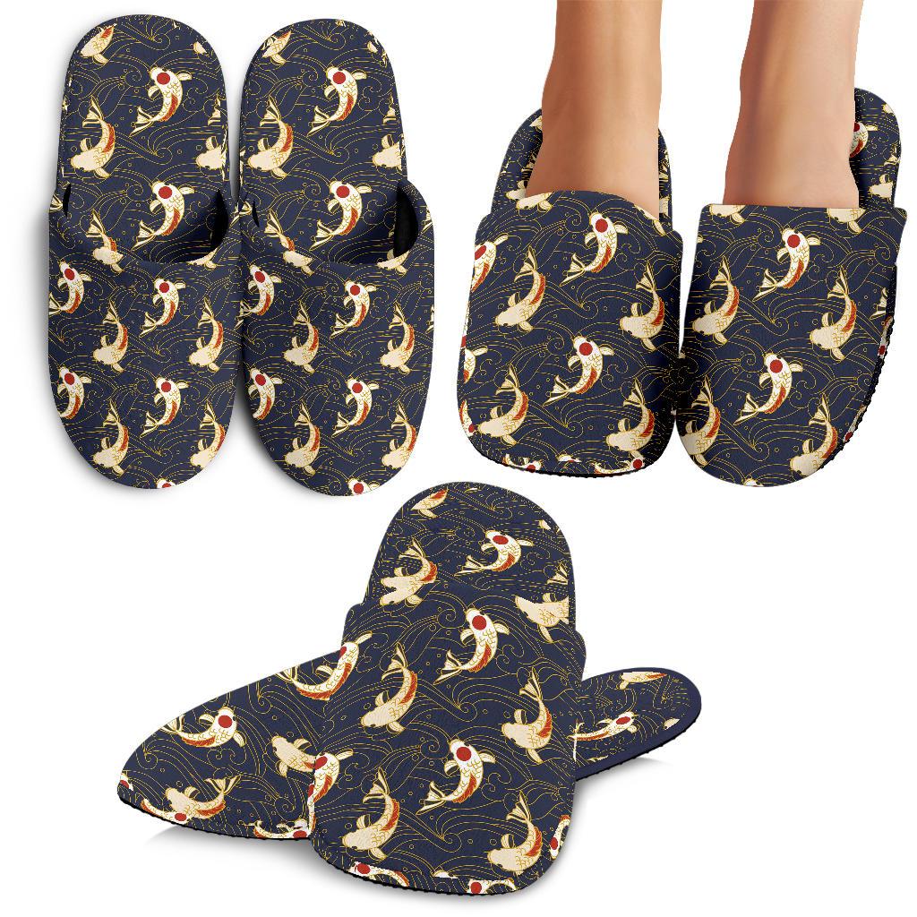 Koi Carp Japanese Design Themed Print House Slippers