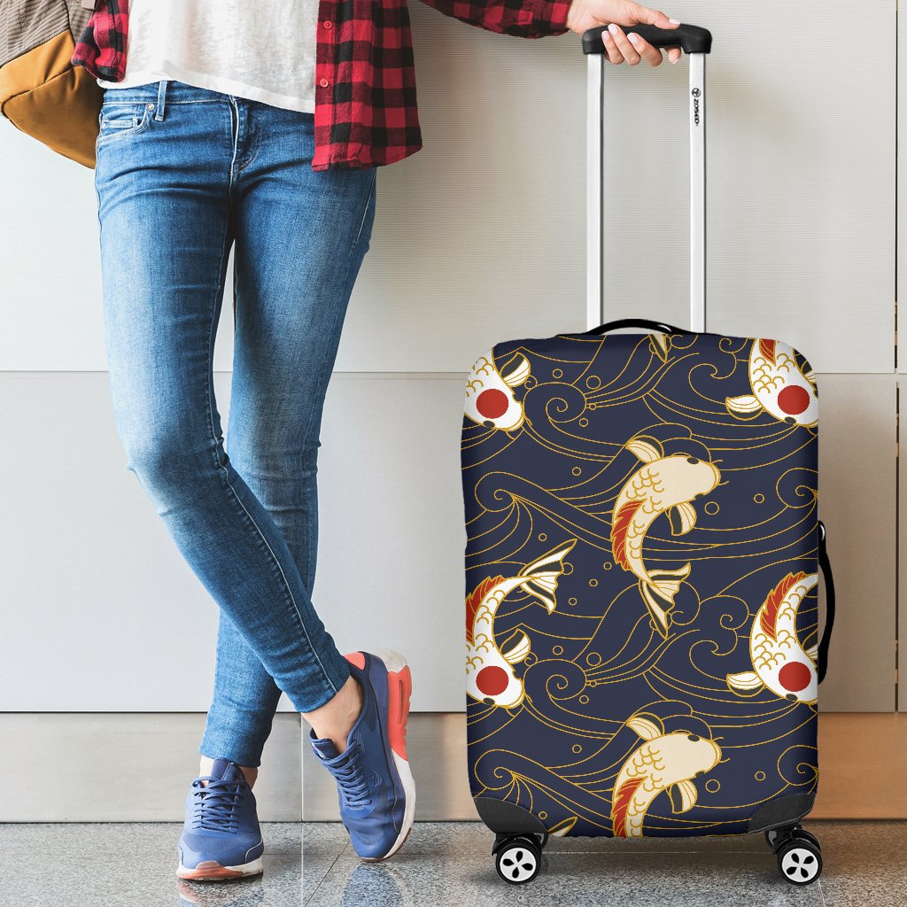 Koi Carp Japanese Design Themed Print Luggage Cover Protector
