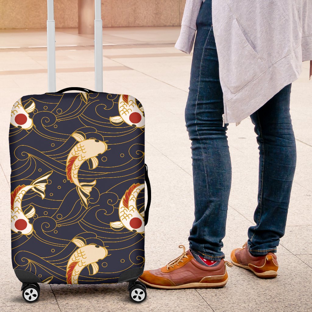 Koi Carp Japanese Design Themed Print Luggage Cover Protector