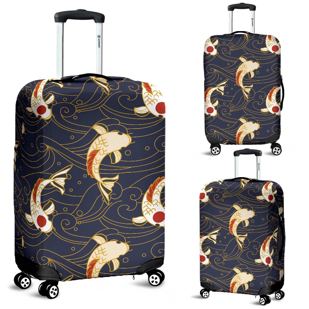 Koi Carp Japanese Design Themed Print Luggage Cover Protector