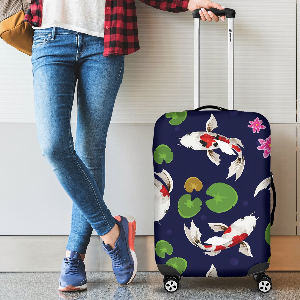 Koi Carp Pattern Design Themed Print Luggage Cover Protector