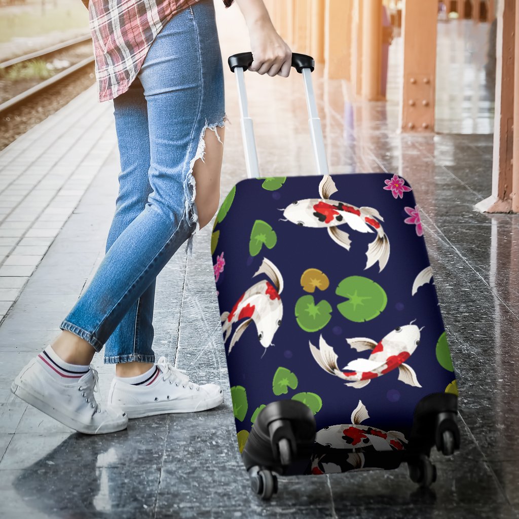 Koi Carp Pattern Design Themed Print Luggage Cover Protector