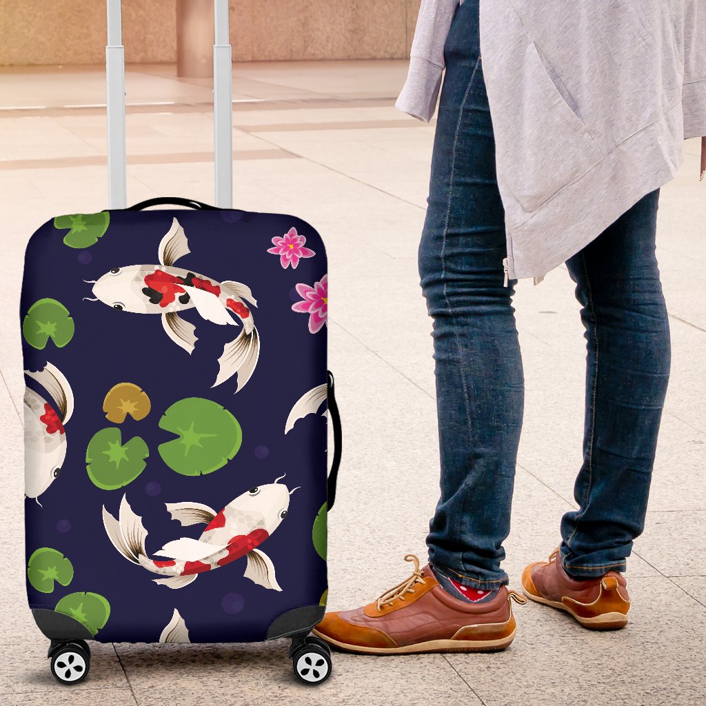 Koi Carp Pattern Design Themed Print Luggage Cover Protector