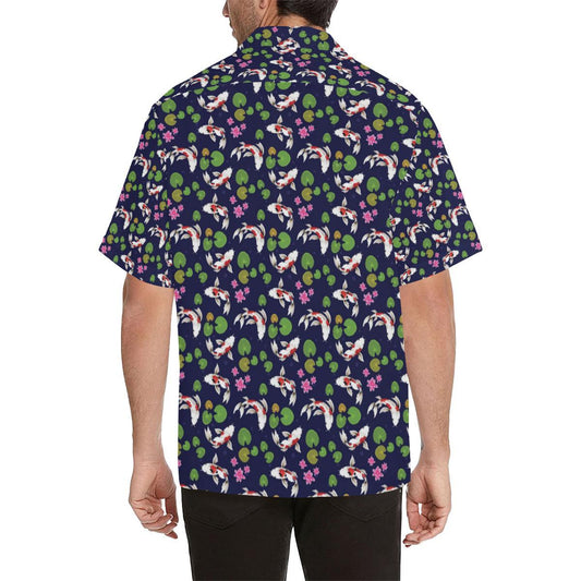 Koi Carp Pattern Design Themed Print Men Aloha Hawaiian Shirt