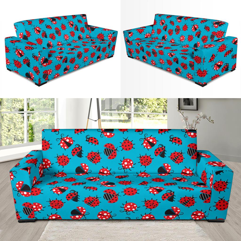 Ladybug Action Print Pattern Sofa Slipcover-JTAMIGO.COM