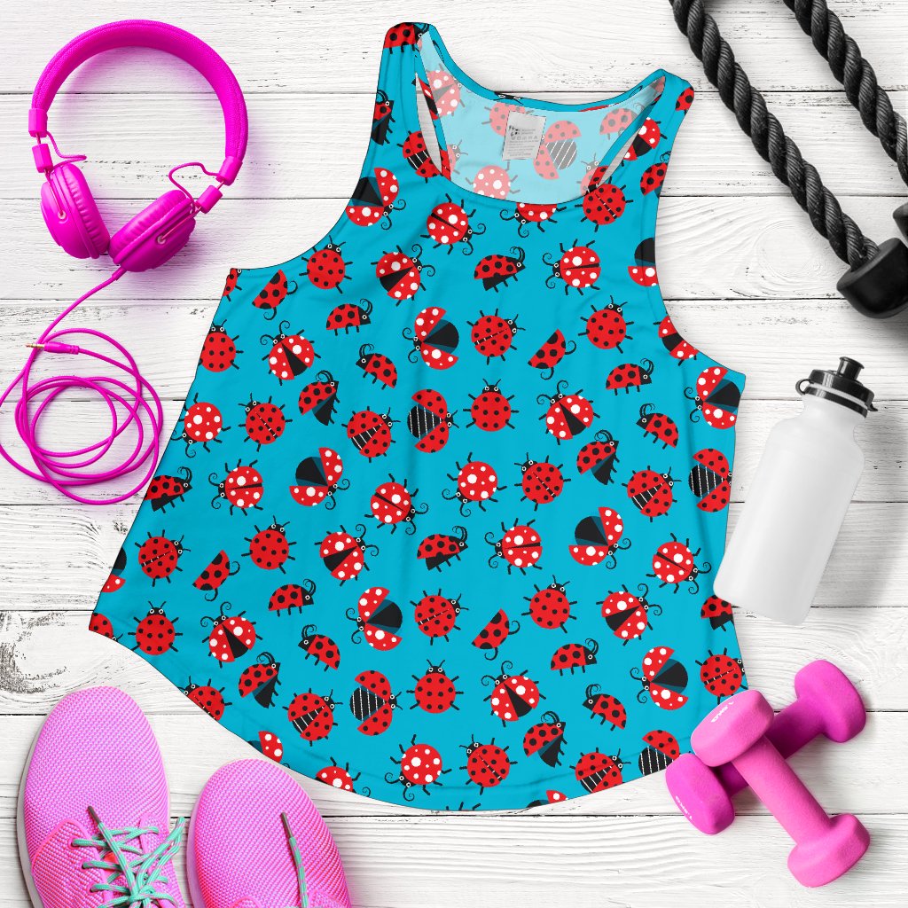 Ladybug Action Print Pattern Women Racerback Tank Top