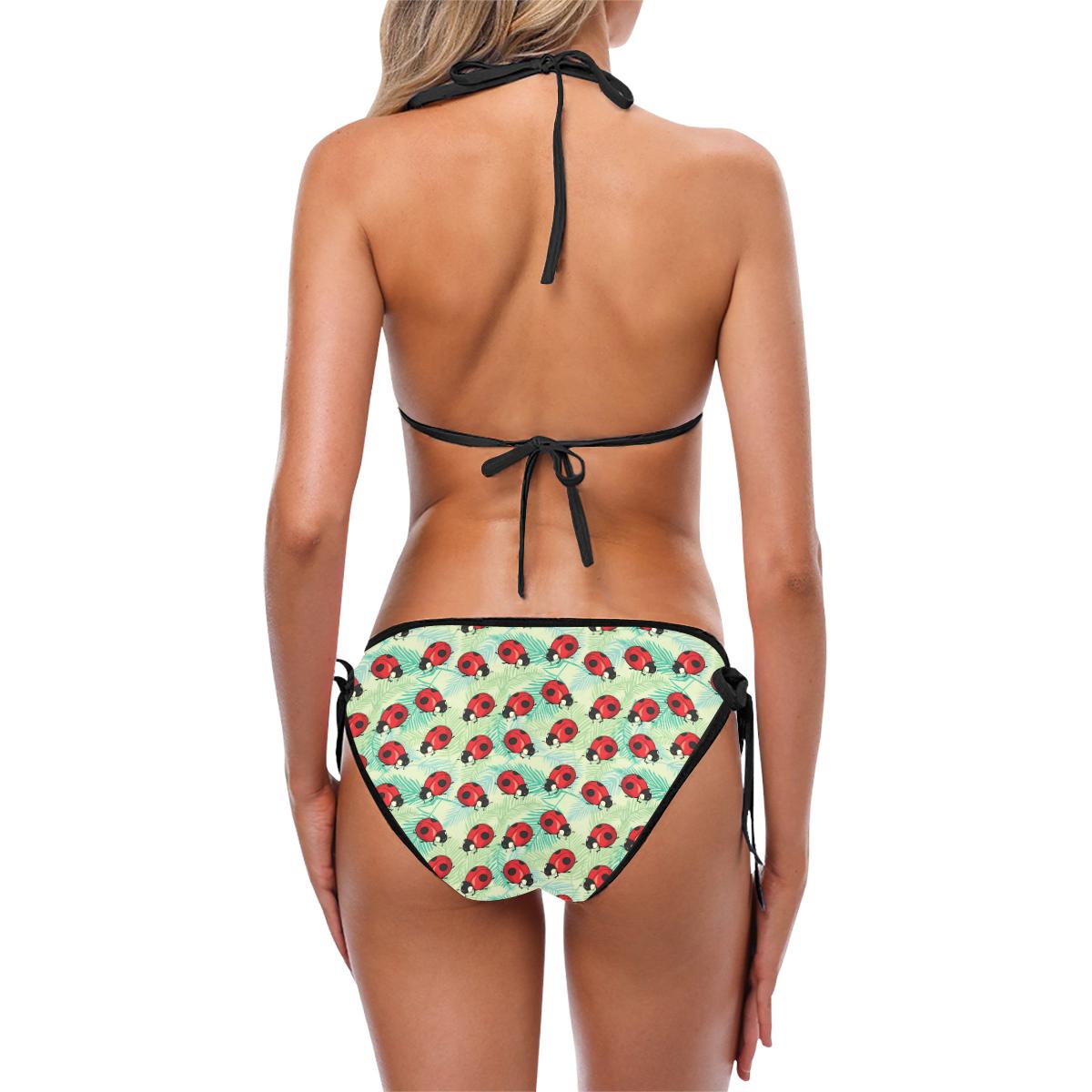 Ladybug Cute Print Pattern Custom Bikini Swimsuit (Model S01)-JTAMIGO.COM