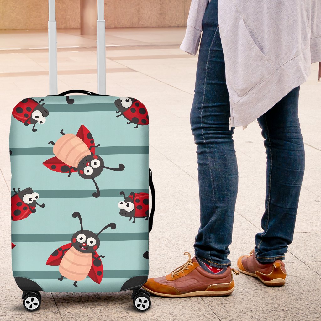 Ladybug Happy Print Pattern Luggage Cover Protector