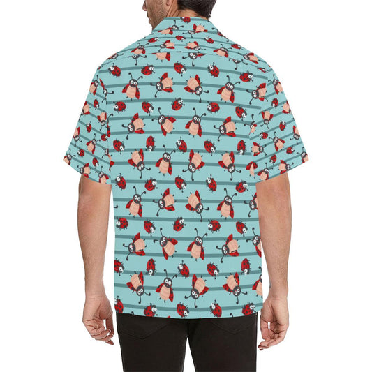 Ladybug Happy Print Pattern Men Aloha Hawaiian Shirt