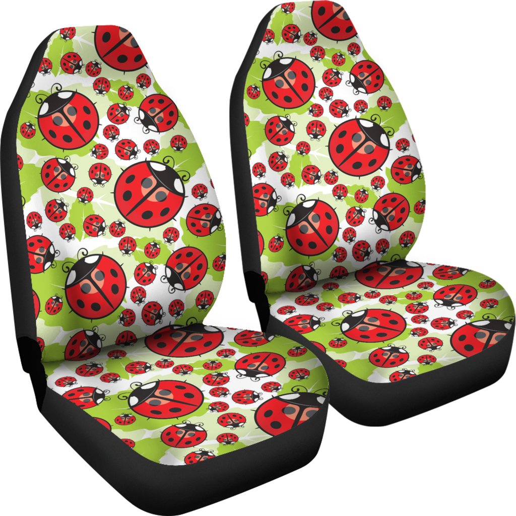 Ladybug with Leaf Print Pattern Universal Fit Car Seat Covers