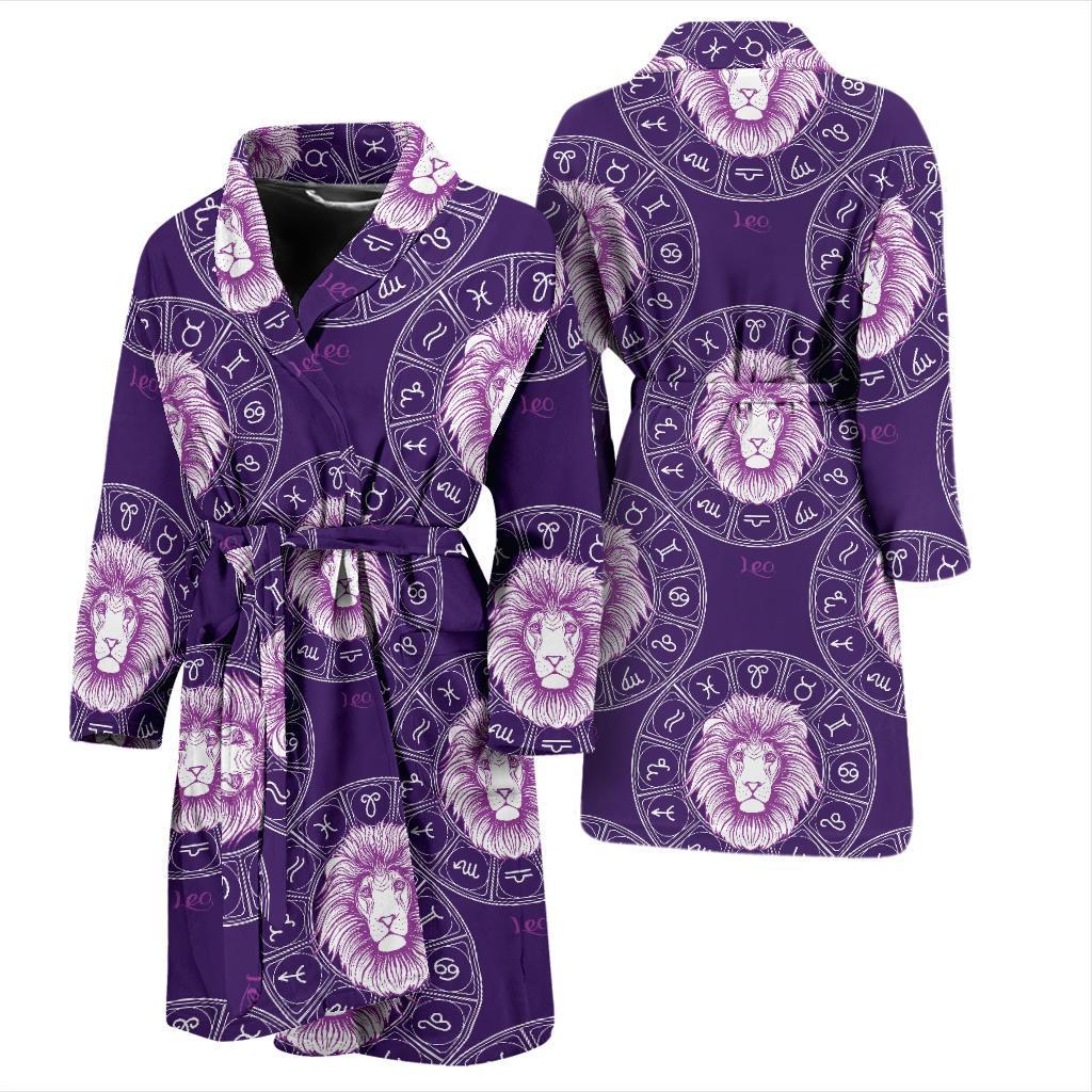 Leo Pattern Print Design 04 Men Bathrobe-JORJUNE.COM