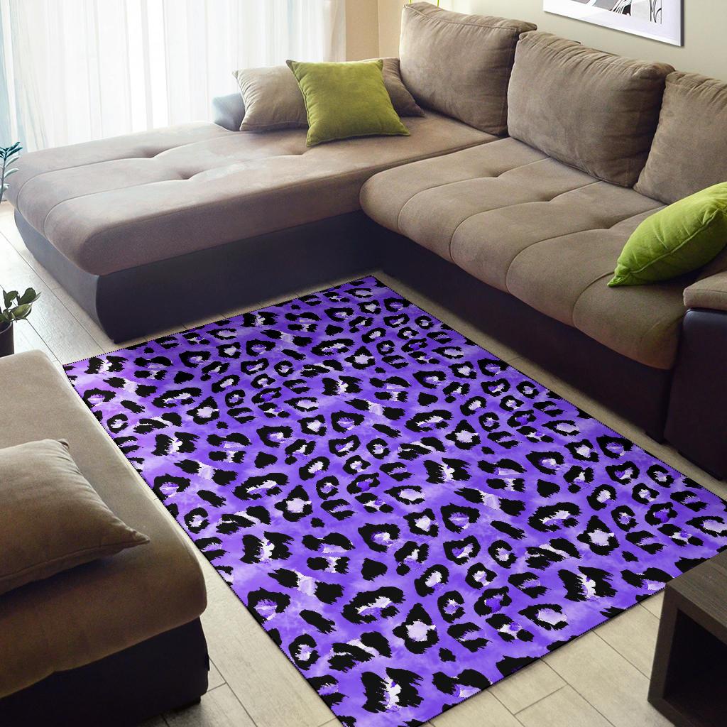 Leopard Purple Skin Print Area Rugs-JTAMIGO.COM