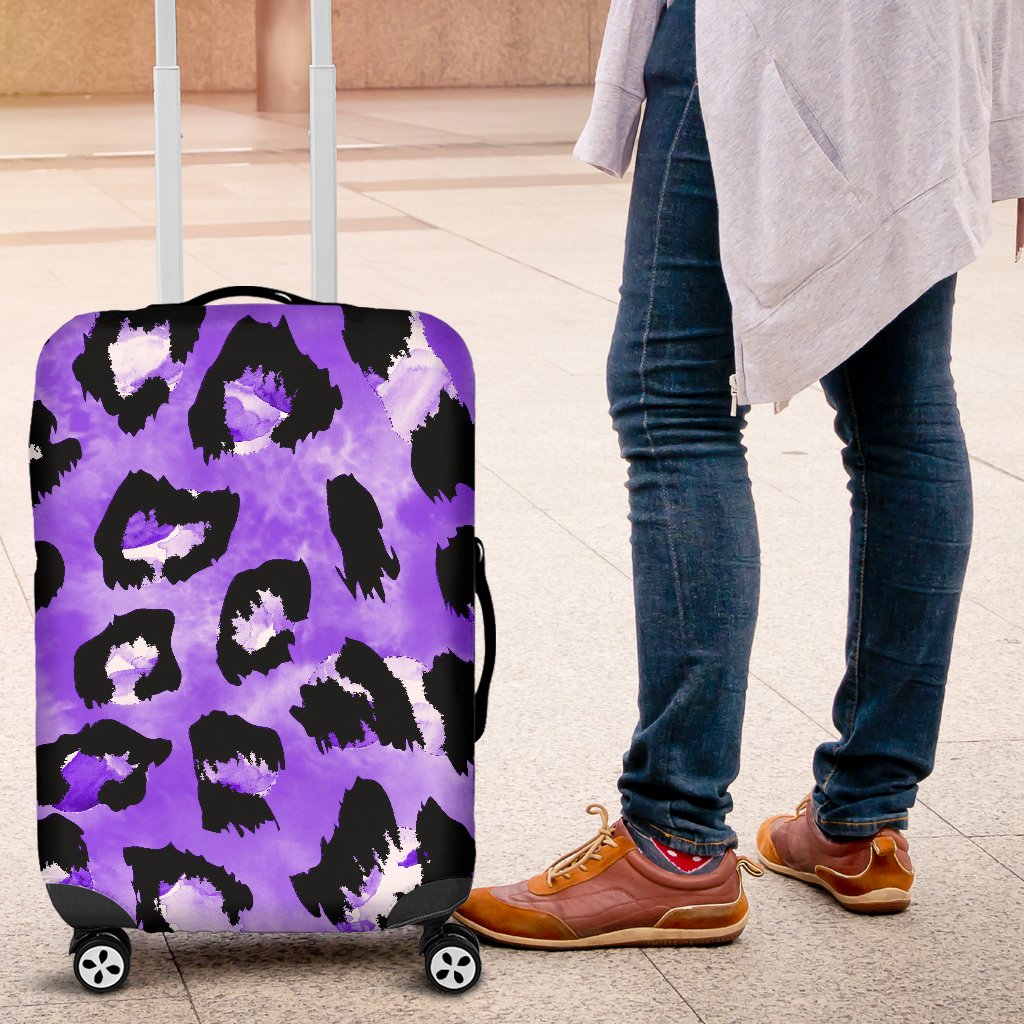 Leopard Purple Skin Print Luggage Cover Protector