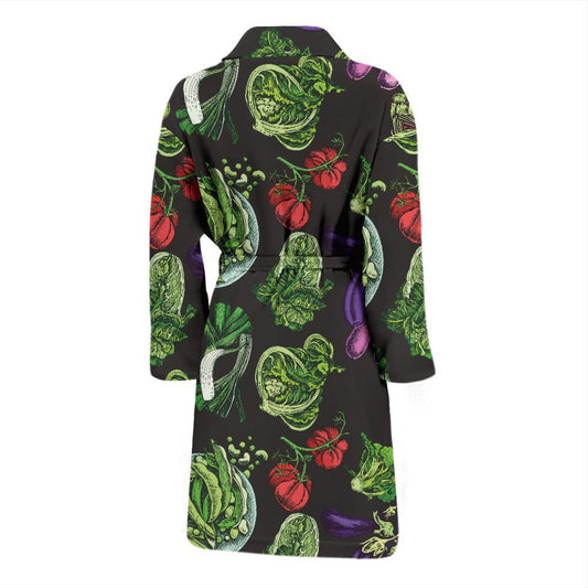 Lettuce Pattern Print Design 01 Men Bathrobe-JORJUNE.COM