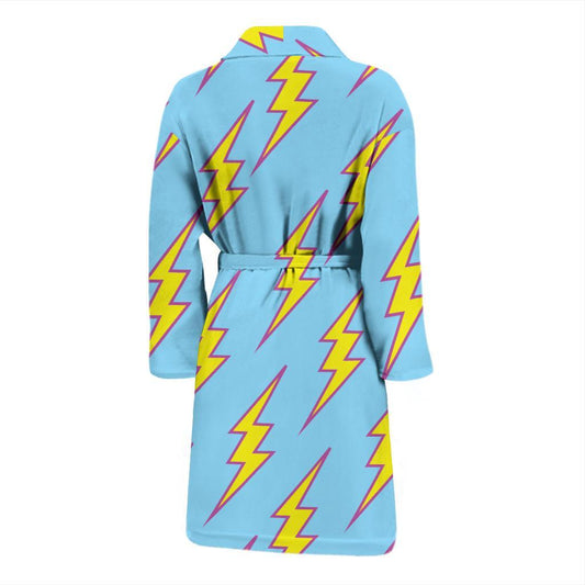 Lightning Thunder Pattern Print Design 02 Men Bathrobe-JORJUNE.COM