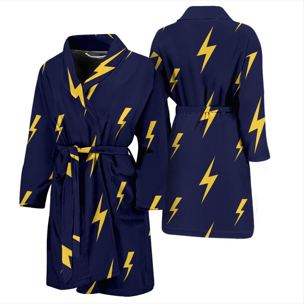 Lightning Thunder Pattern Print Design 03 Men Bathrobe-JORJUNE.COM