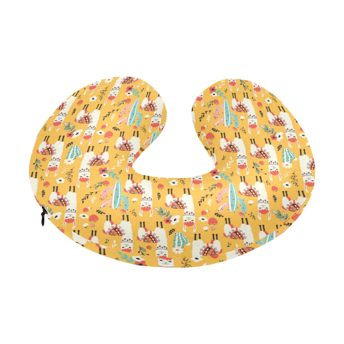 Llama Cute Themed Print U-Shaped Travel Neck Pillow-JTAMIGO.COM