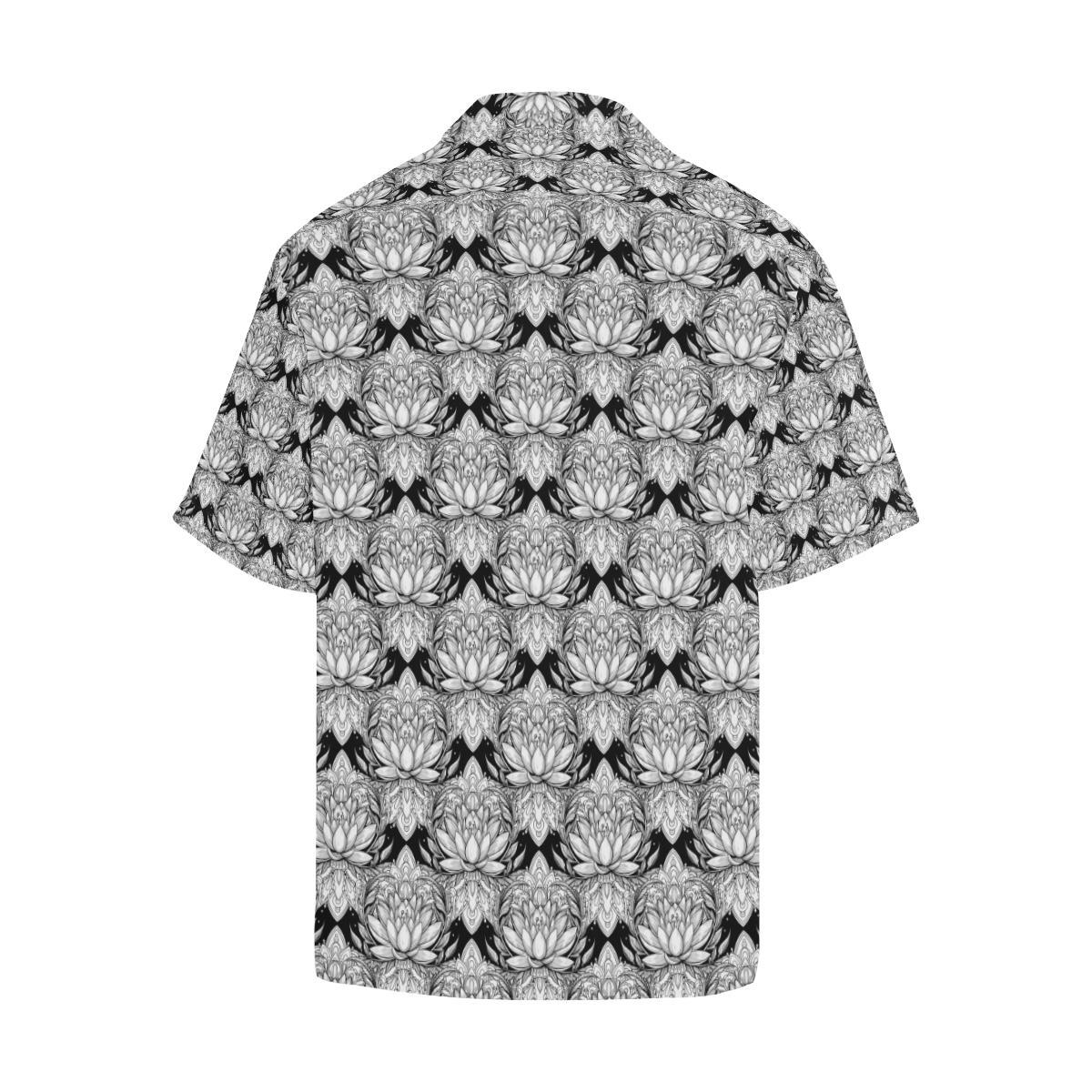 Lotus Mandala Print Pattern Men Aloha Hawaiian Shirt
