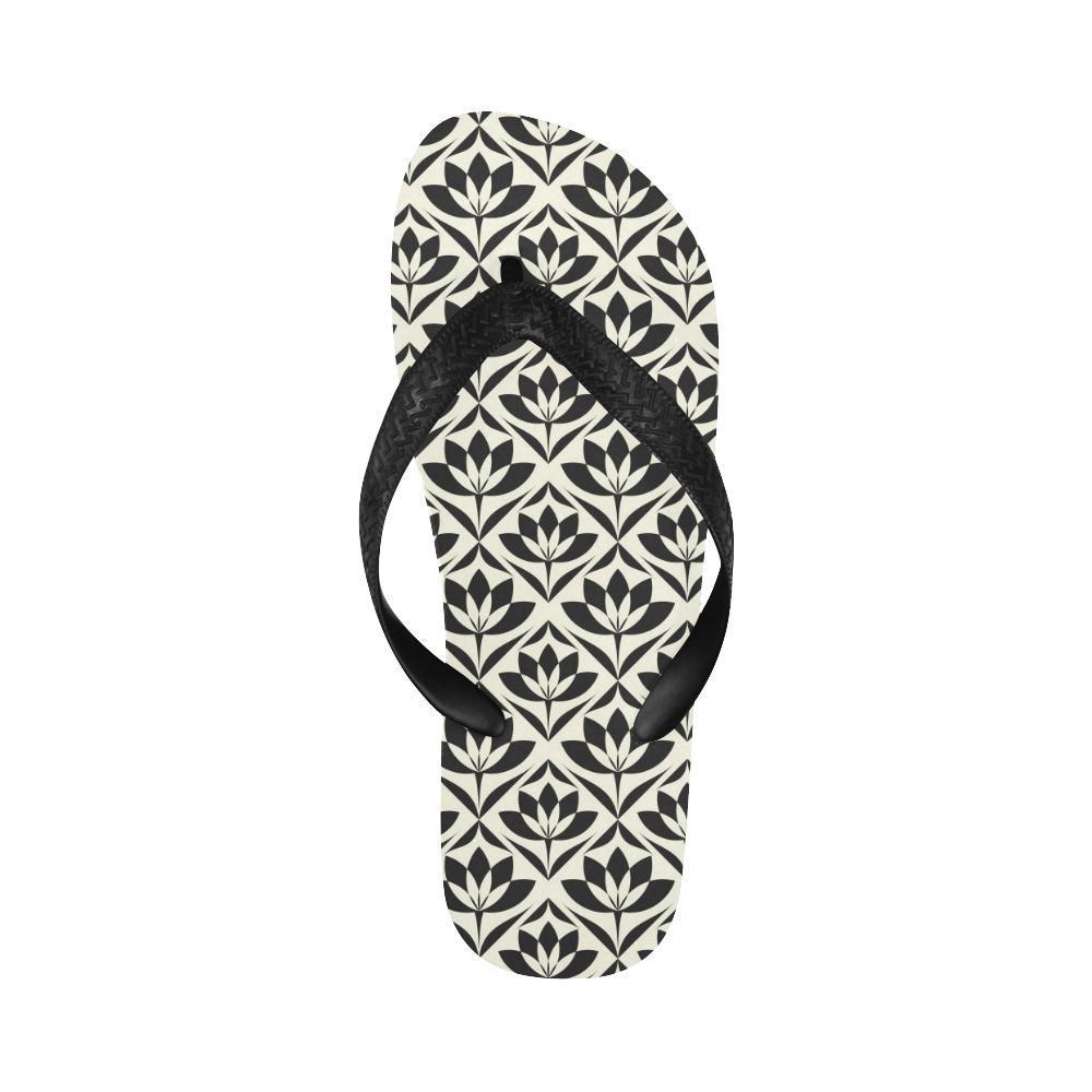 Lotus Pattern Print Flip Flops-JTAMIGO.COM