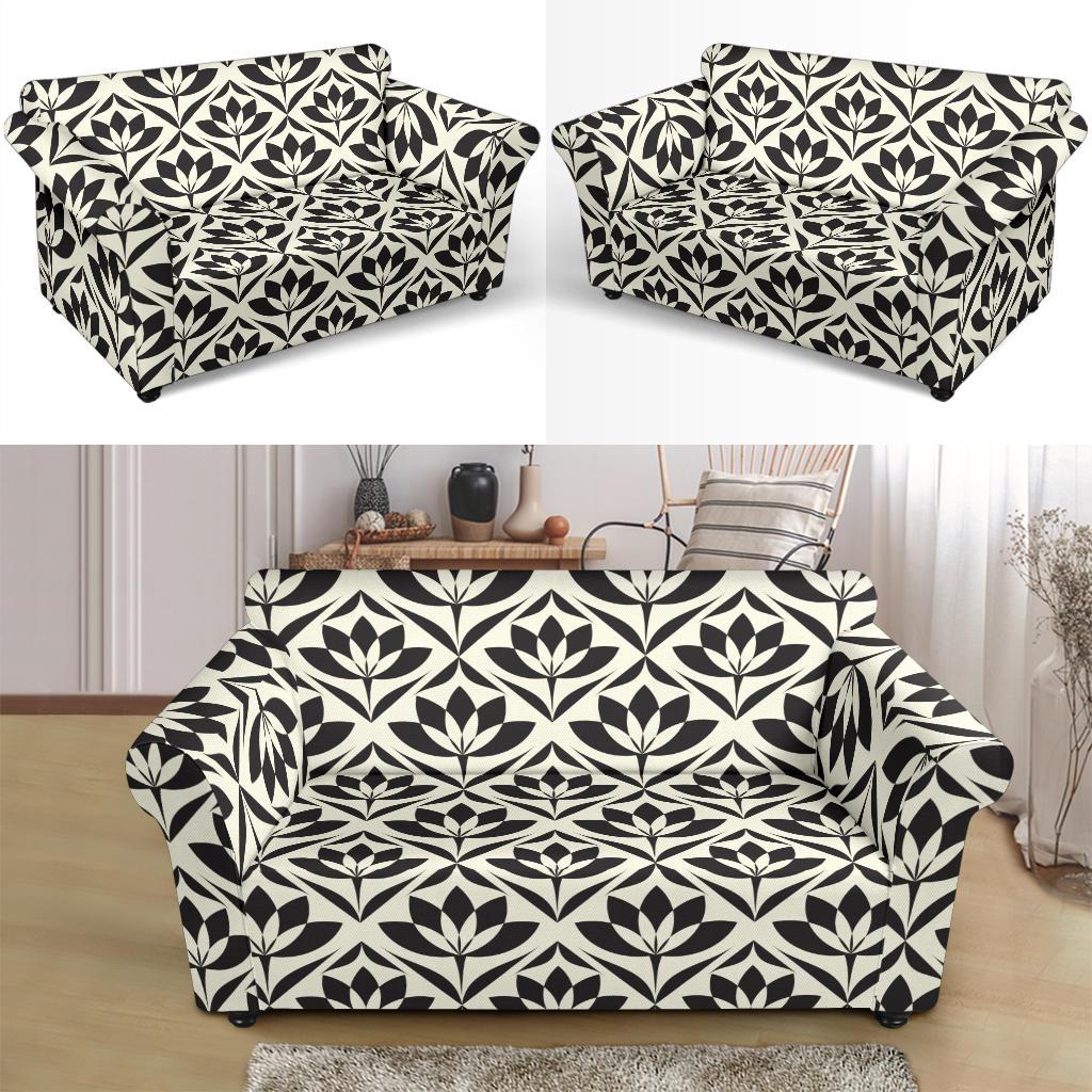 Lotus Pattern Print Loveseat Slipcover-JTAMIGO.COM