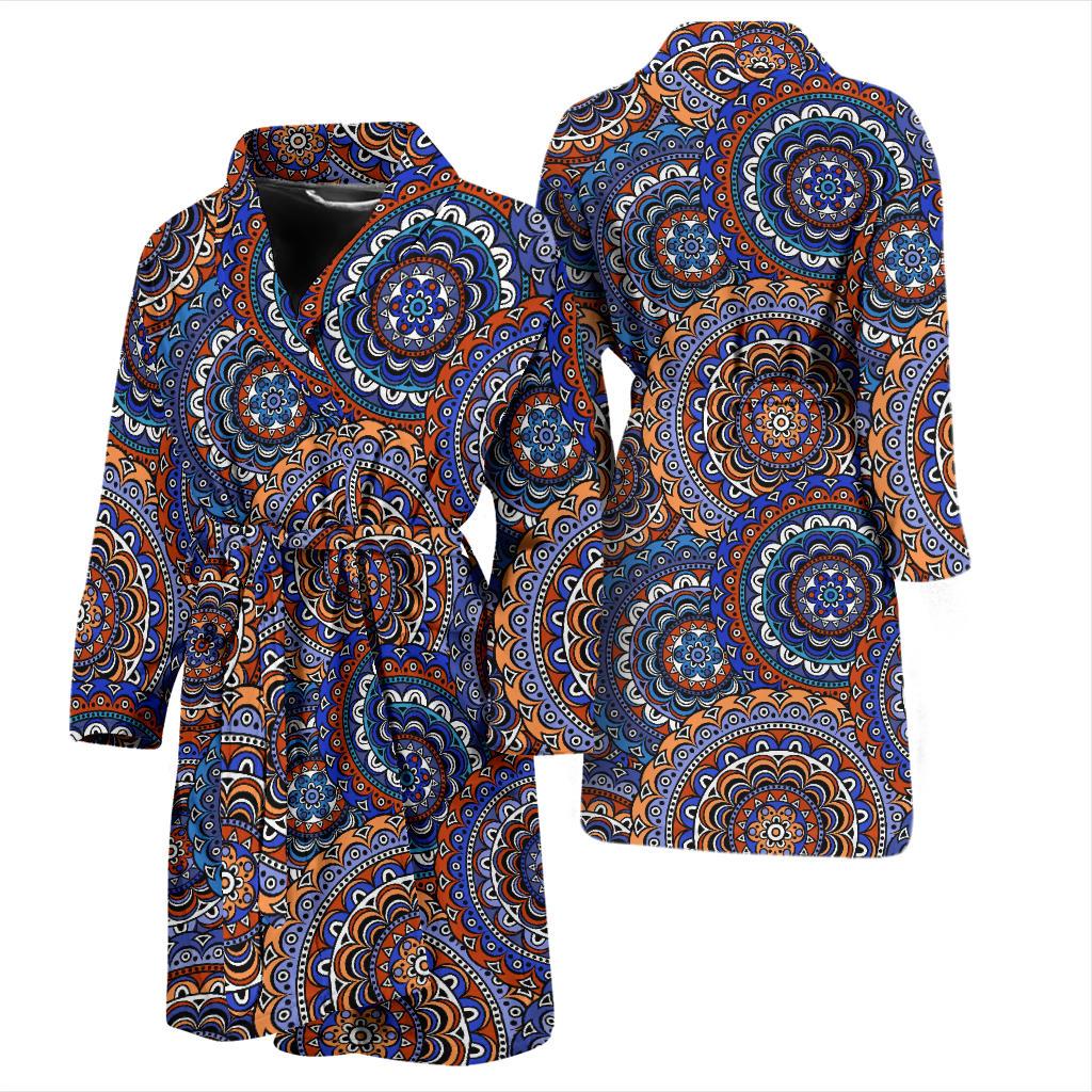 Mandala Boho Chic Design Print Men Bath Robe-JTAMIGO.COM