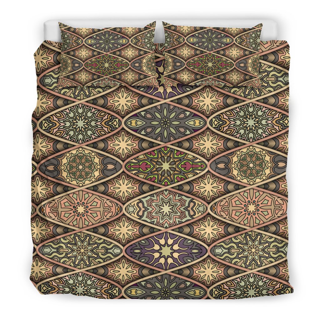 Mandala Motif Themed Design Print Duvet Cover Bedding Set