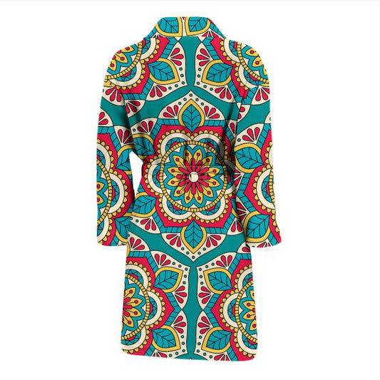 Mandala Pattern Print Design 03 Men Bathrobe-JORJUNE.COM