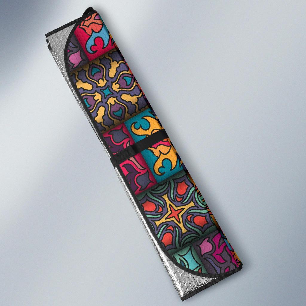 Mandala Style Design Print Car Sun Shade For Windshield