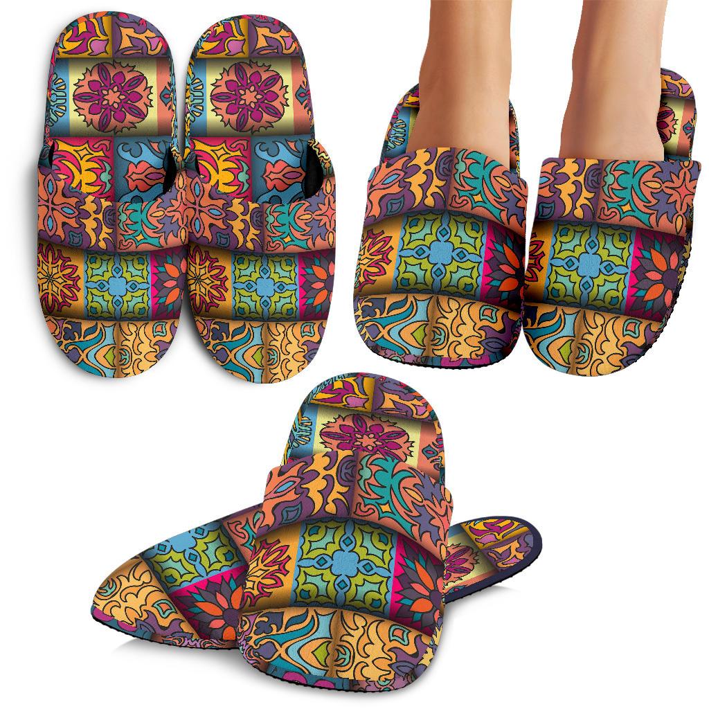 Mandala Style Design Print House Slippers