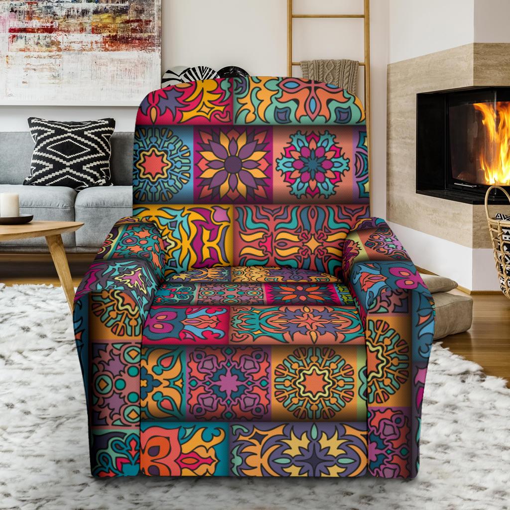 Mandala Style Design Print Single Sofa Slipcover -JTAMIGO.COM