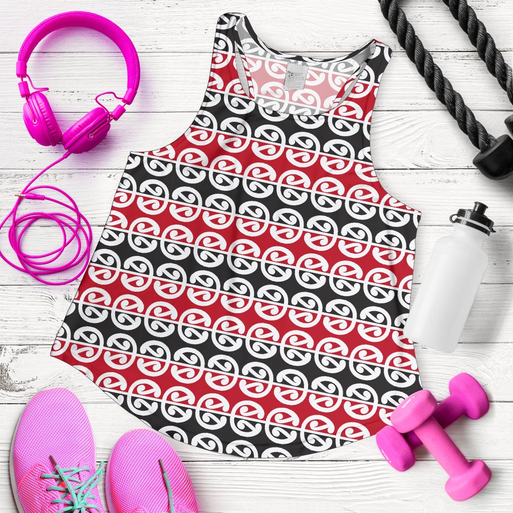 Maori Classic Themed Design Print Women Racerback Tank Top