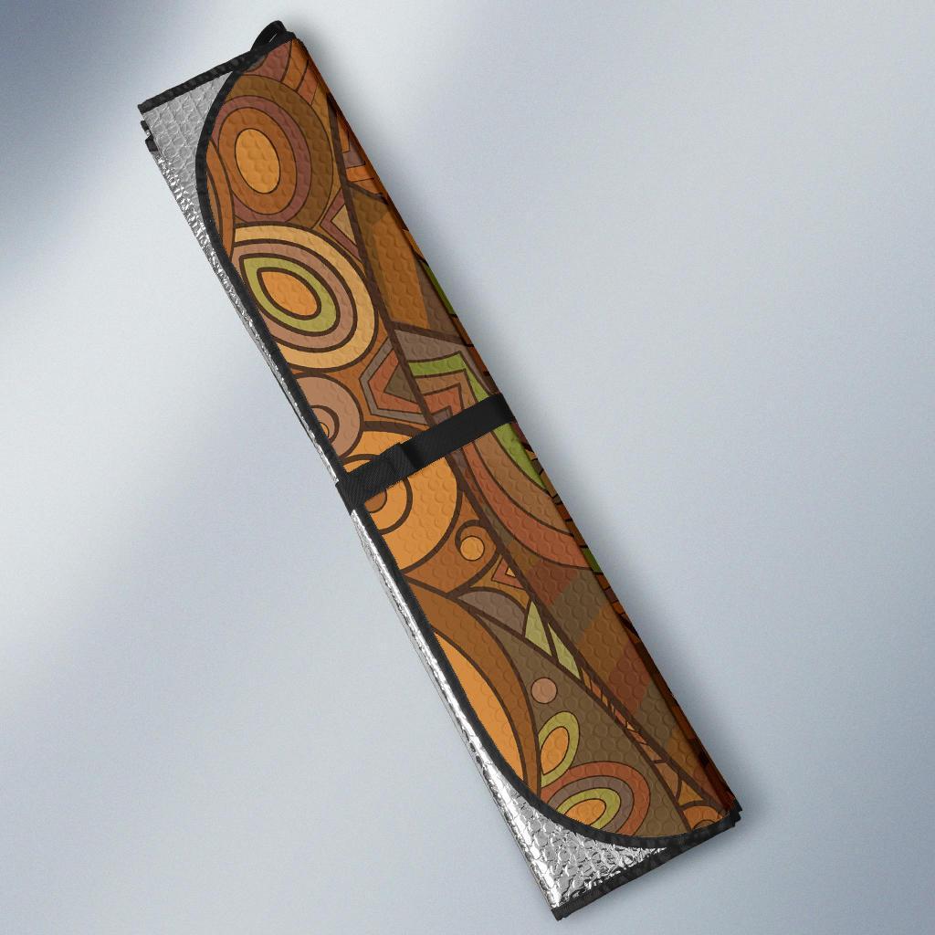 Maori Ornament Design Print Car Sun Shade For Windshield