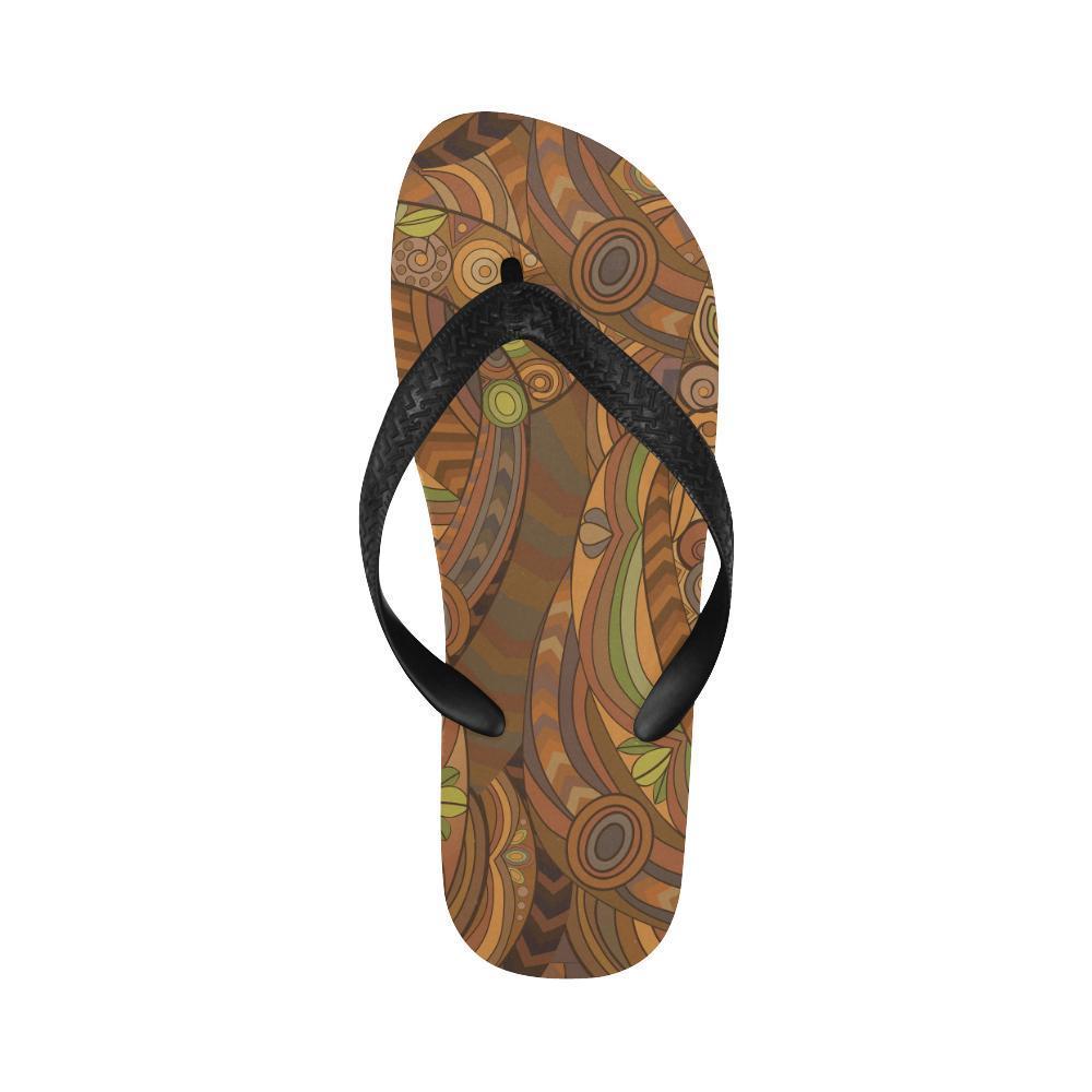 Maori Ornament Design Print Flip Flops-JTAMIGO.COM