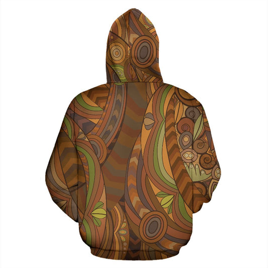 Maori Ornament Design Print Pullover Hoodie