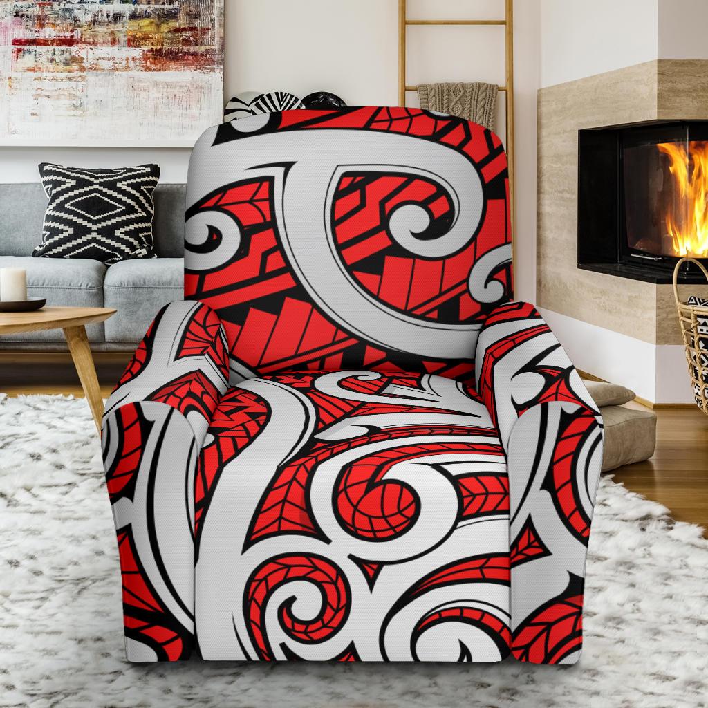 Maori Polynesian Themed Design Print Single Sofa Slipcover -JTAMIGO.COM