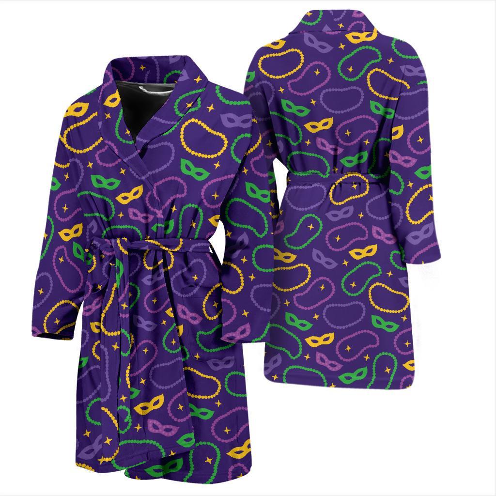 Mardi Gras Pattern Print Design 04 Men Bathrobe-JORJUNE.COM