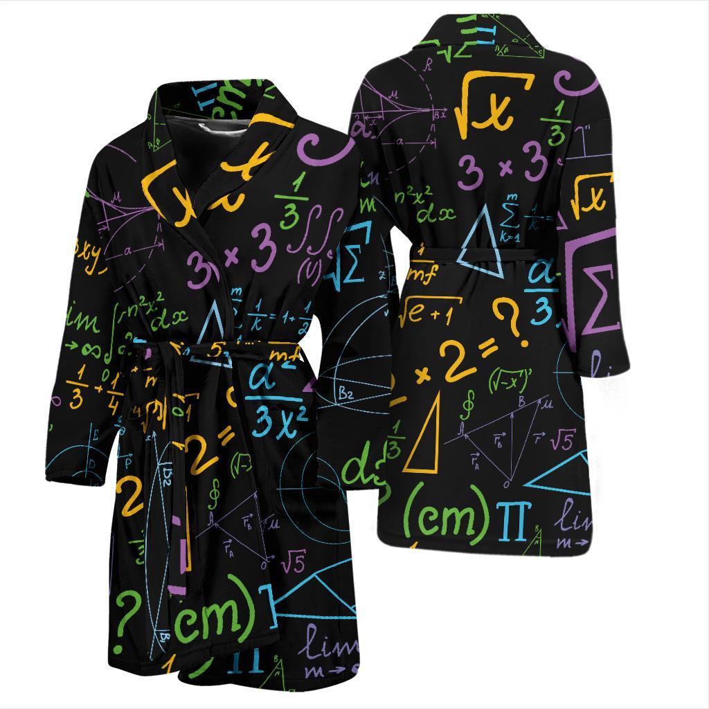 Math Pattern Print Design 03 Men Bathrobe-JORJUNE.COM