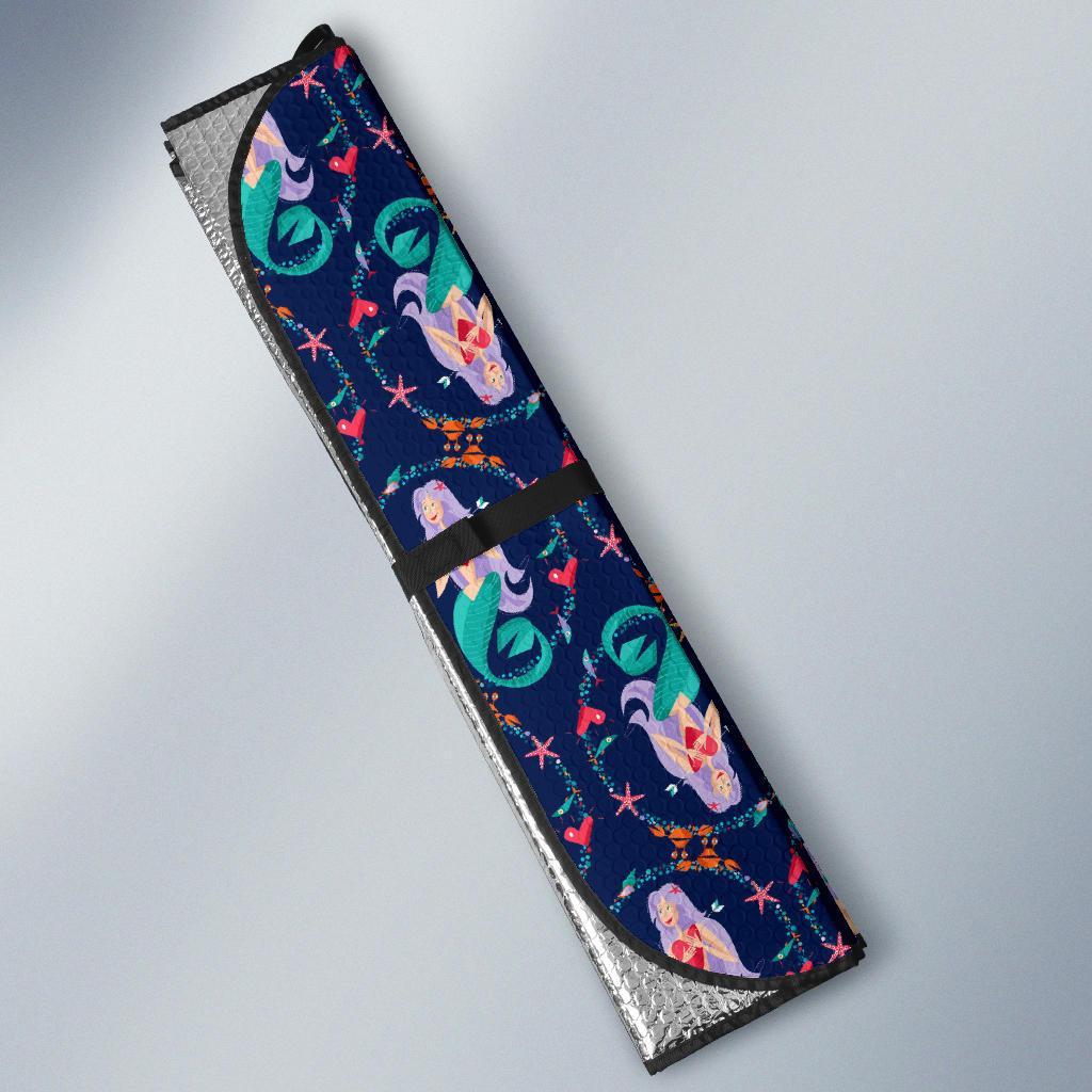 Mermaid Girl Cute Design Print Car Sun Shade For Windshield