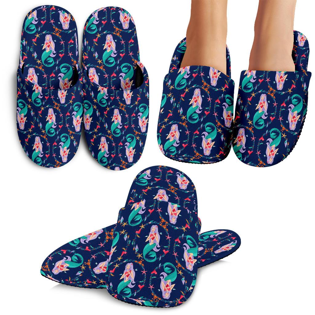 Mermaid Girl Cute Design Print House Slippers