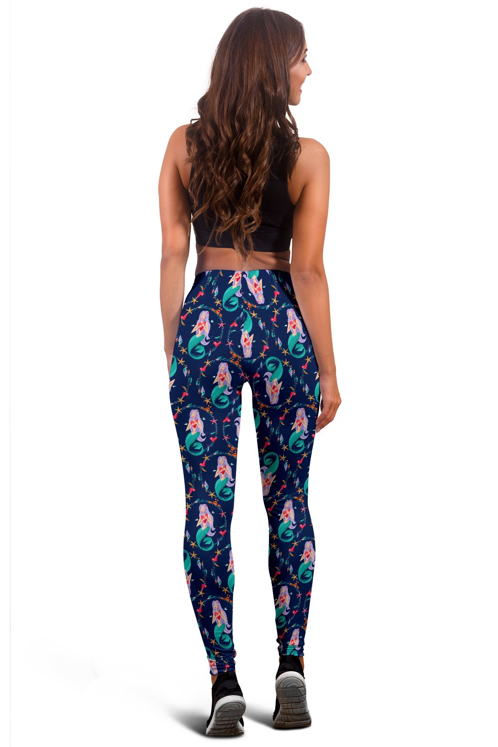 Mermaid Girl Cute Design Print Women Leggings