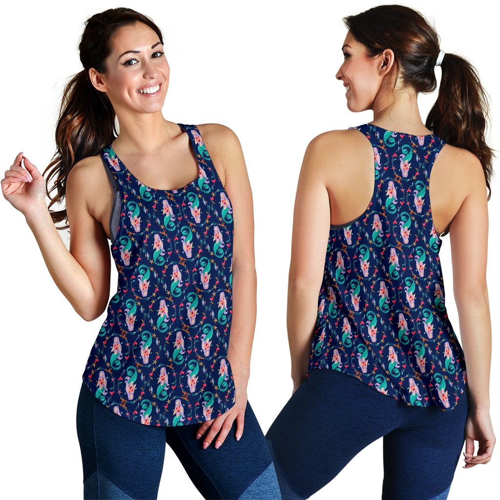 Mermaid Girl Cute Design Print Women Racerback Tank Top