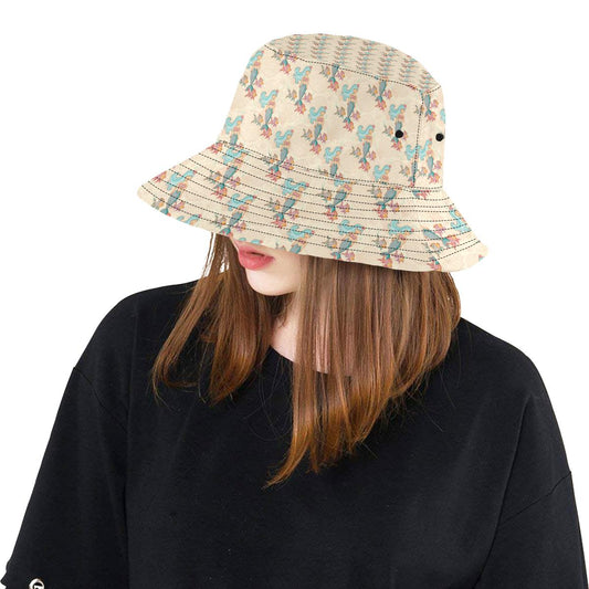Mermaid Girl With Fish Design Print Unisex Bucket Hat