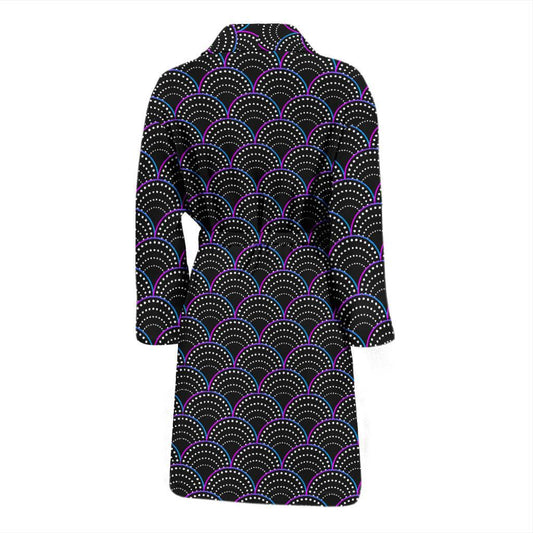 Mermaid Pattern Print Design 09 Men Bathrobe-JORJUNE.COM