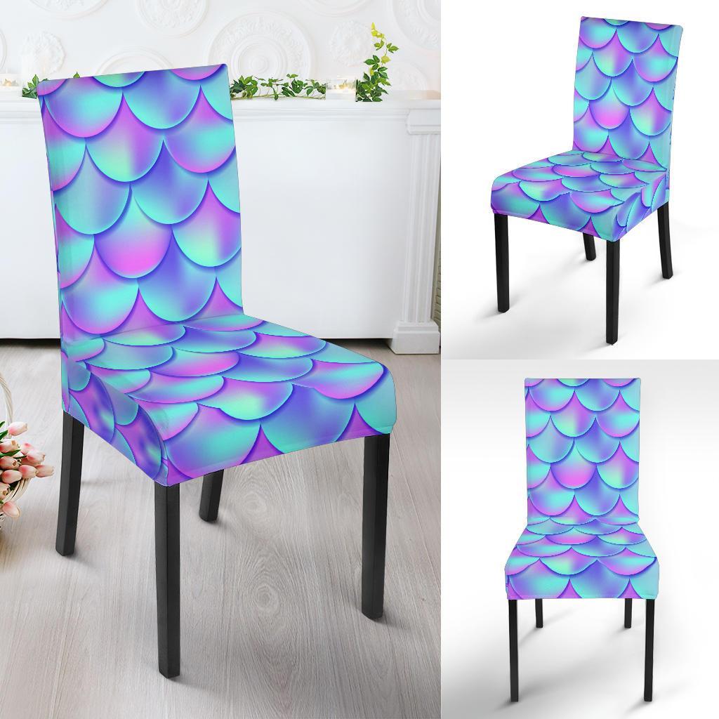 Mermaid Tail Design Print Pattern Dining Chair Slipcover-JTAMIGO.COM