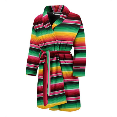 Mexican Blanket Classic Print Pattern Men Bath Robe-JTAMIGO.COM