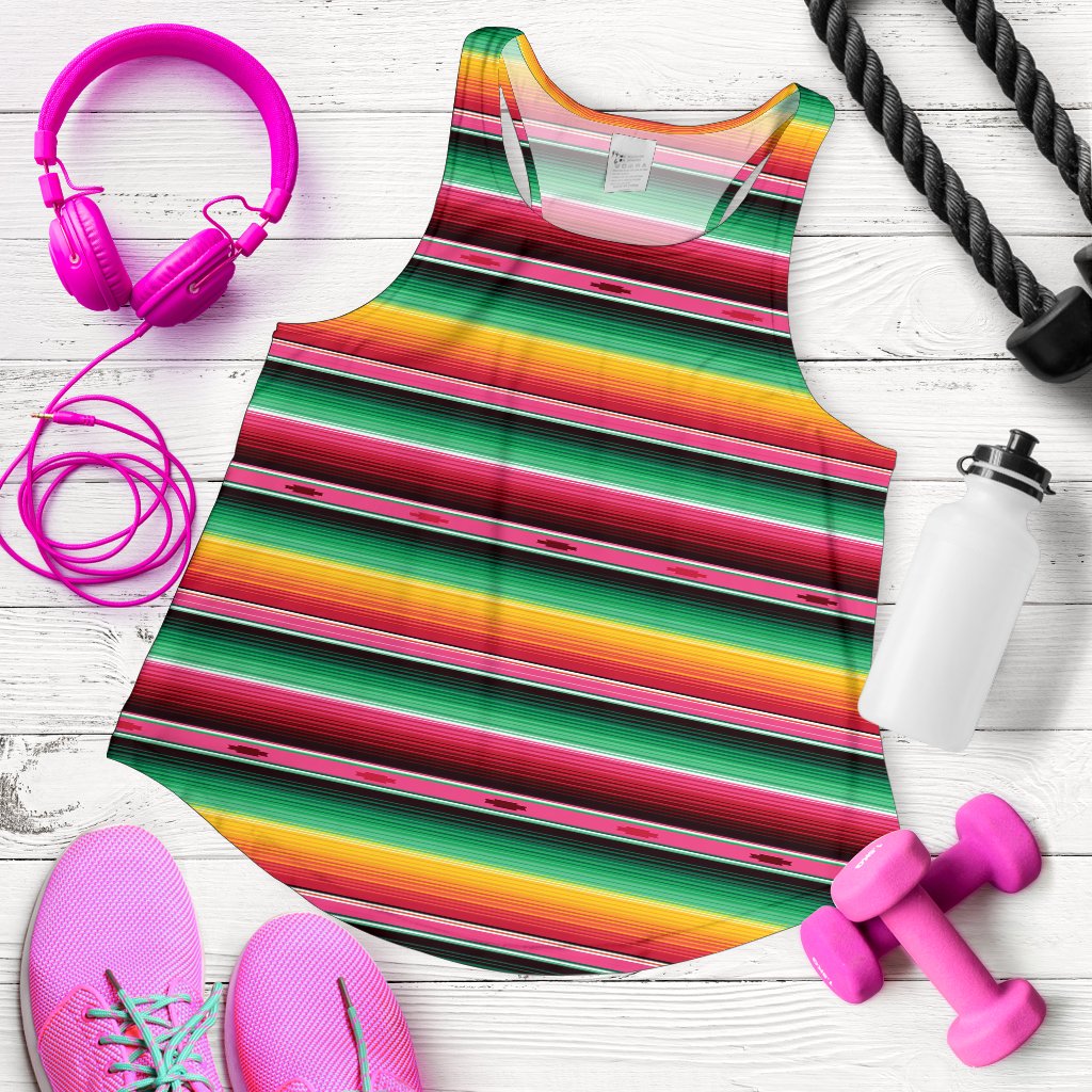 Mexican Blanket Classic Print Pattern Women Racerback Tank Top