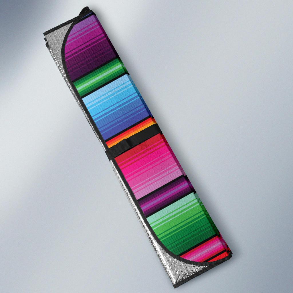 Mexican Blanket Colorful Print Pattern Car Sun Shade For Windshield