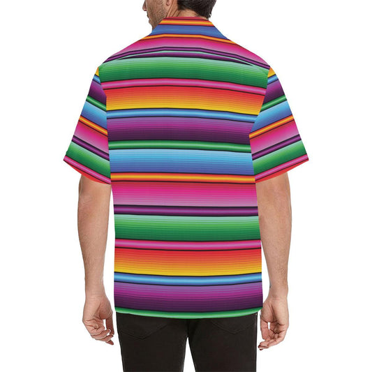 Mexican Blanket Colorful Print Pattern Men Aloha Hawaiian Shirt