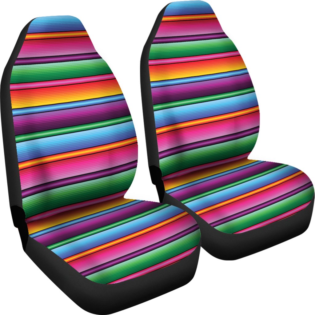 Mexican Blanket Colorful Print Pattern Universal Fit Car Seat Covers