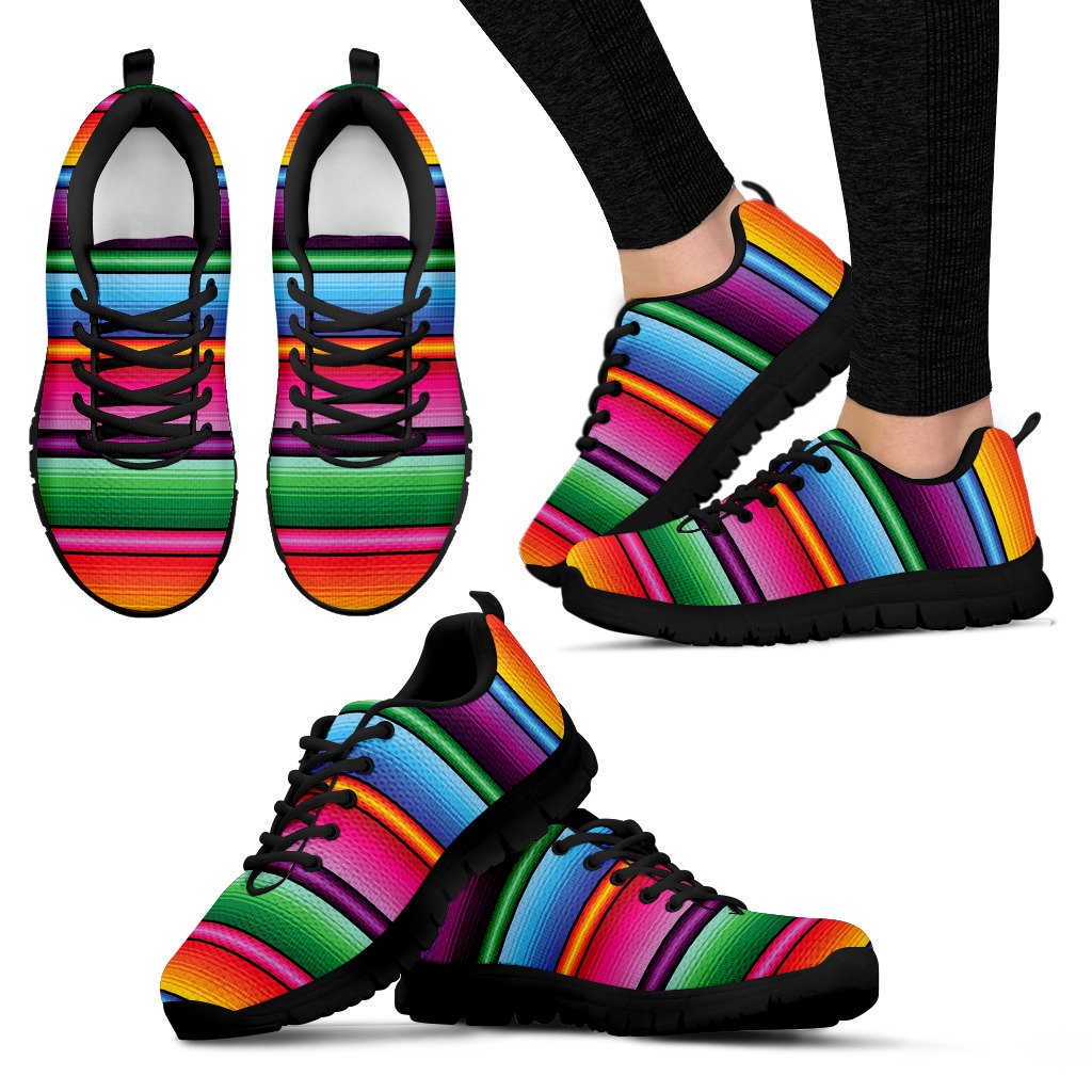 Mexican Blanket Colorful Print Pattern Women Sneakers Shoes